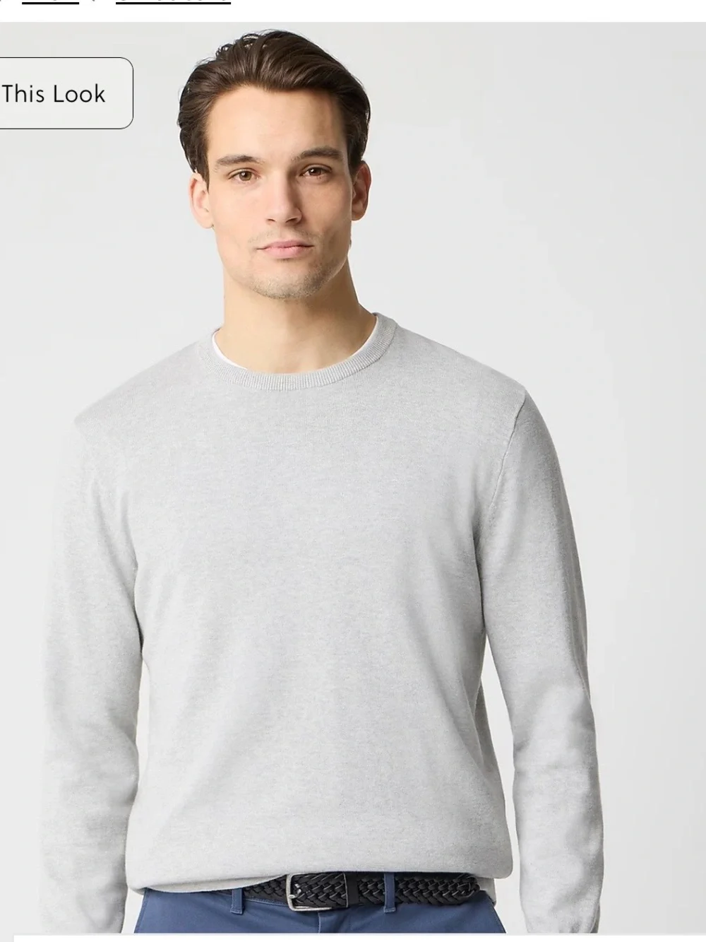 J. Crew Men's Light Gray Crewneck Sweater